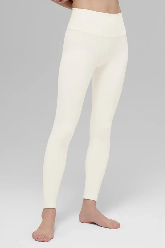 Airbrush Legging med høy midje – Ivory