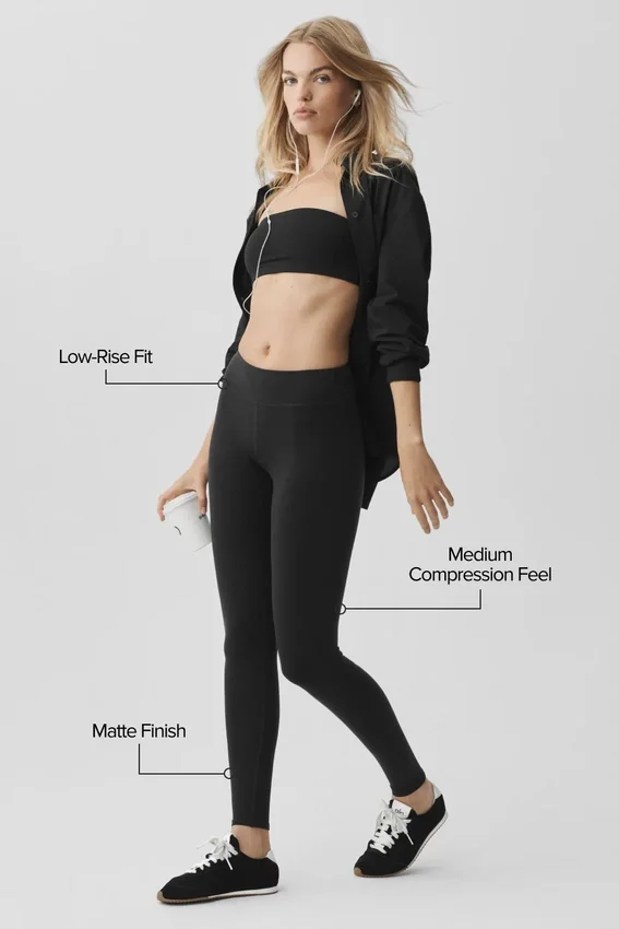 Airbrush Legging med lav midje – svart