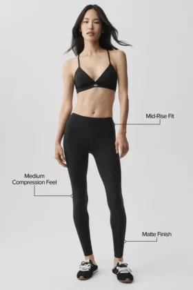 Airbrush Mid-Rise 7/8-tights – svart