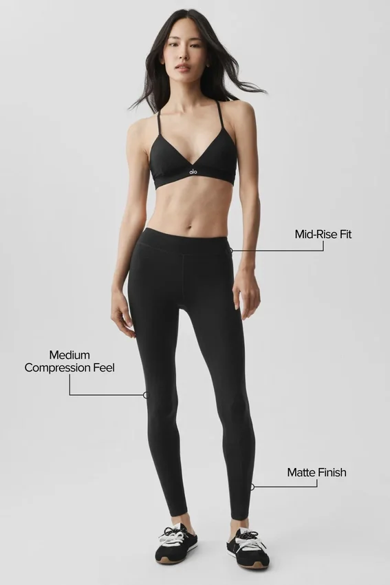 Airbrush Mid-Rise 7/8-tights – svart