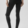 Airbrush Mid-Rise 7/8-tights – svart