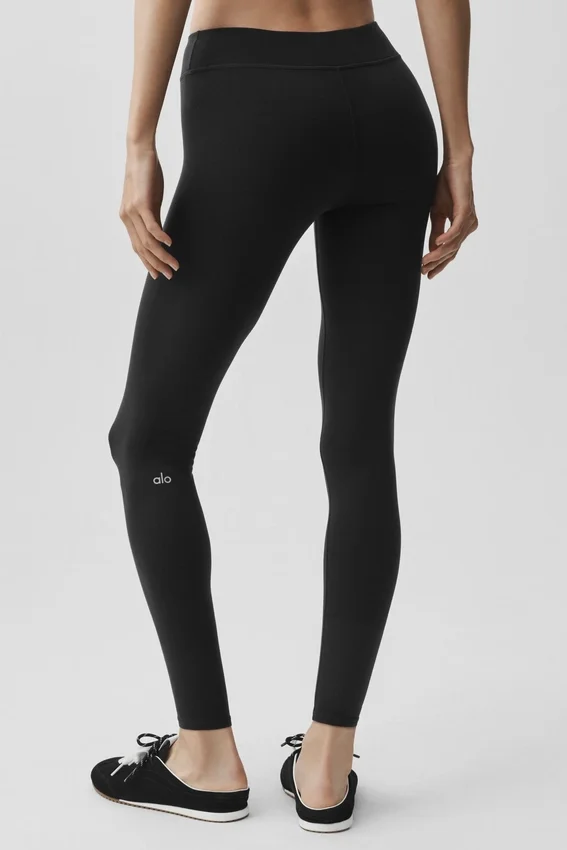 Airbrush Mid-Rise 7/8-tights – svart