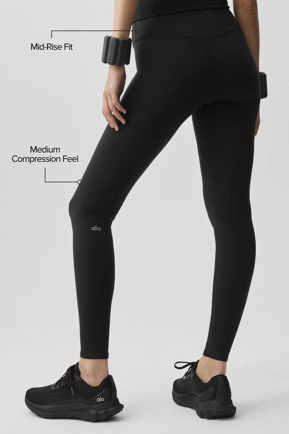 Airbrush Mid-Rise Tights – Svart