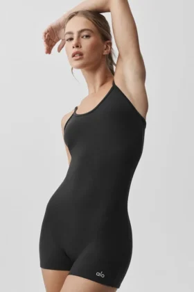 Airbrush One and Done kort Onesie – svart