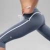 Airbrush Race Pace Capri med High-Waist – Bluestone/hvit