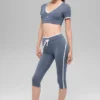 Airbrush Race Pace Capri med High-Waist – Bluestone/hvit