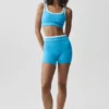 Airbrush-shorts med High-Waist «Better Together» – azurblå/hvit