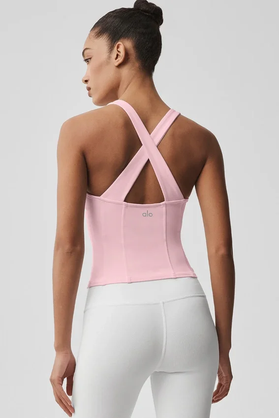 Airbrush Sparks Fly korsett-tank – Vintage Pink