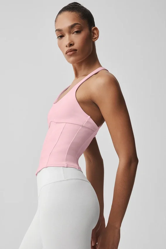 Airbrush Sparks Fly korsett-tank – Vintage Pink