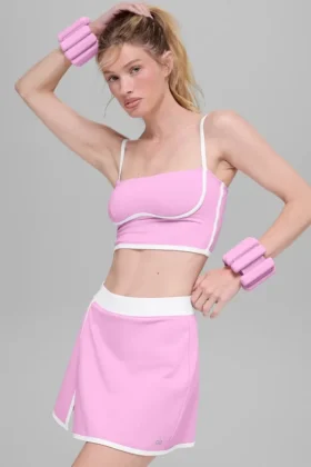 Airbrush Streamlined Bra Tank – Candy Heart Pink/White