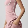 Airbrush strømlinjeformet kjole – vintage-rosa/hvit