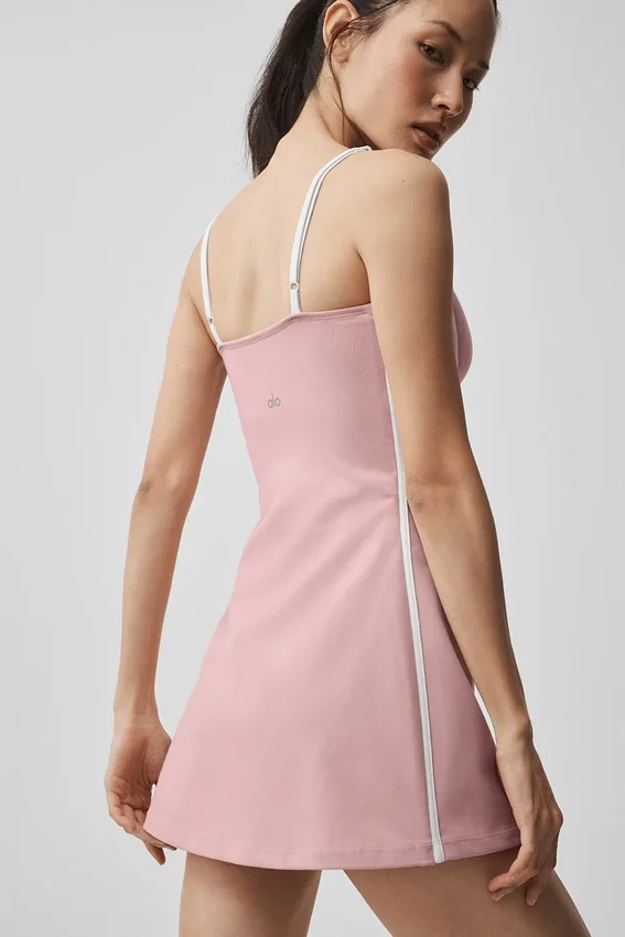 Airbrush strømlinjeformet kjole – vintage-rosa/hvit