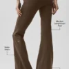 Airbrush-tights med lav midje og bootcut-ben – Espresso