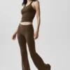 Airbrush-tights med lav midje og bootcut-ben – Espresso
