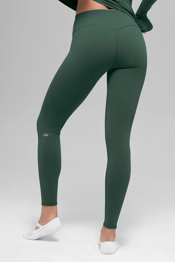 Airbrush Winter Warm High-Waist Nocturne Tights – Clover Green