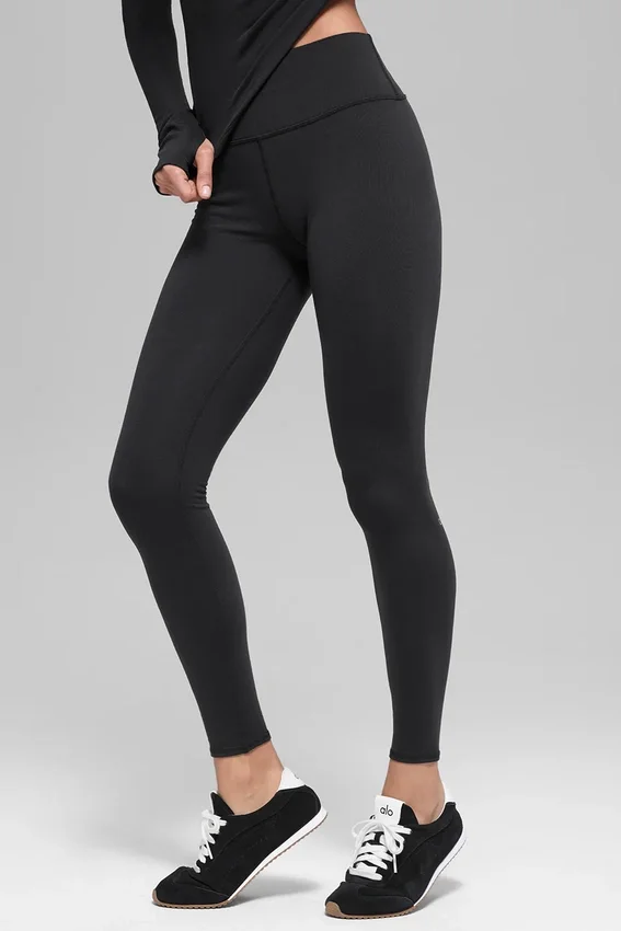 Airbrush Winter Warm High-Waist Nocturne Tights – svart