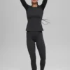 Airbrush Winter Warm High-Waist Nocturne Tights – svart