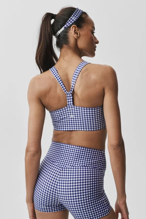 Airlift Gingham Sleek BH-tank – Navy Gingham