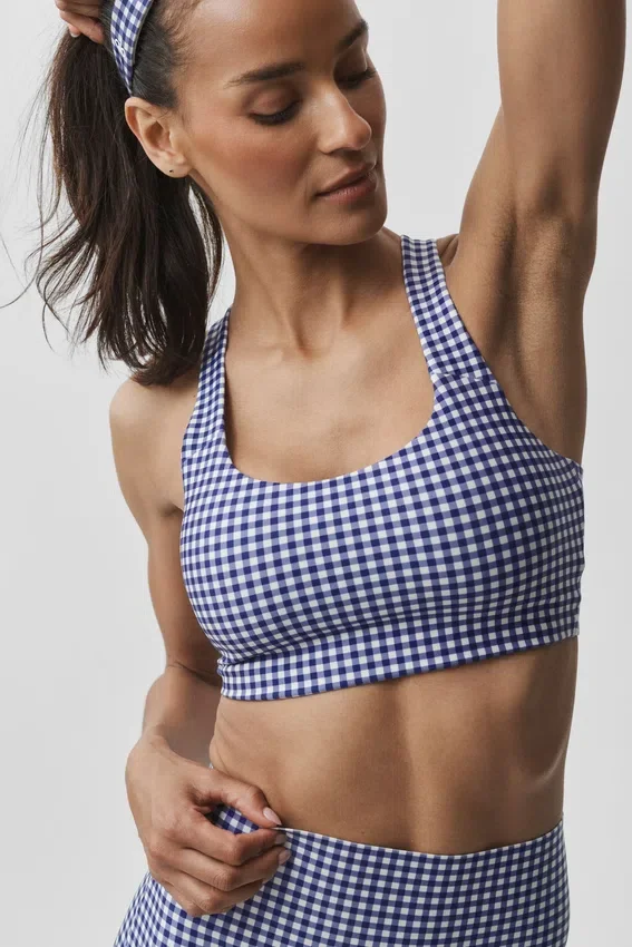 Airlift Gingham Sleek BH-tank – Navy Gingham