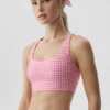 Airlift Gingham Sleek BH-tank – Paradise Pink Gingham