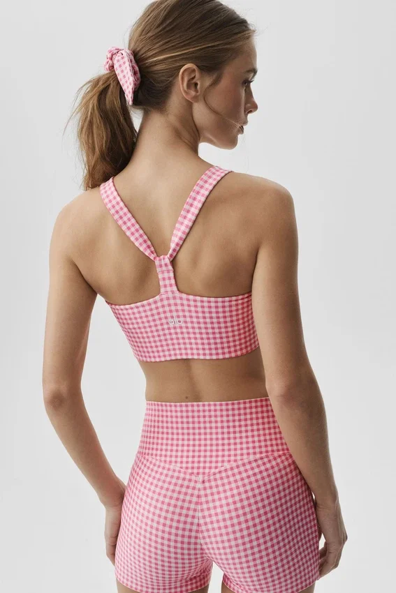 Airlift Gingham Sleek BH-tank – Paradise Pink Gingham
