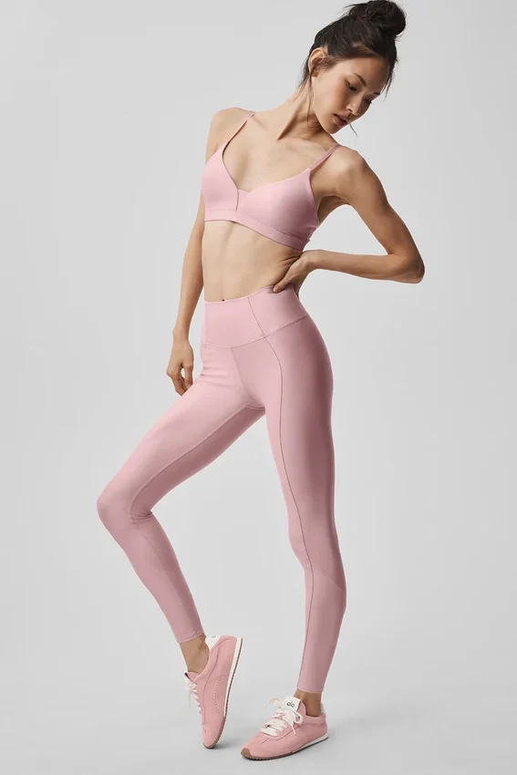 Airlift High-Waist 7/8 Fine Line Tights – Vintage Pink