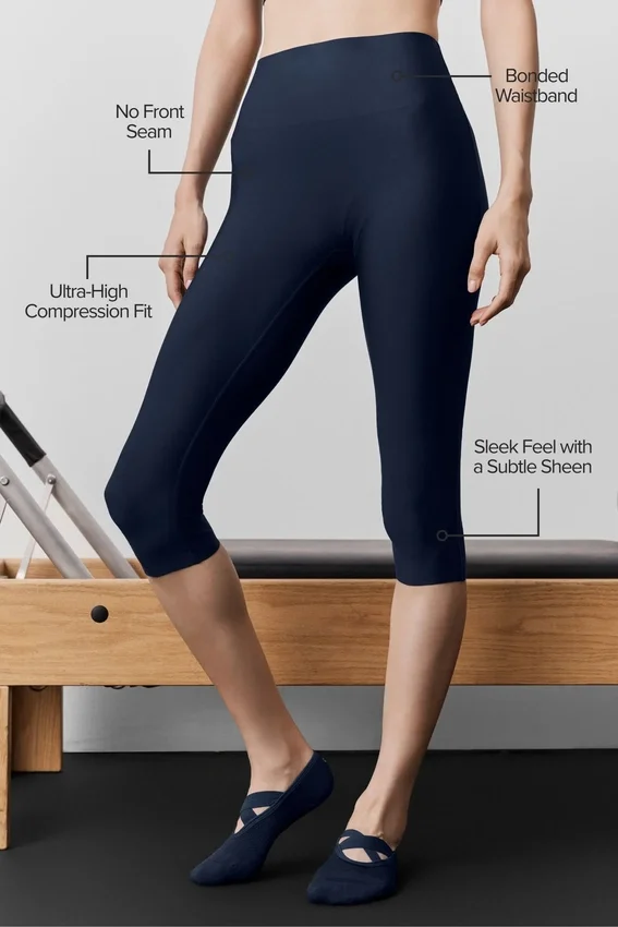 Airlift High-Waist Capri-bukser – marineblå