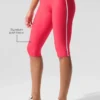 Airlift High-Waist Capri-bukser med superelegant kontrast – Candy Red/White