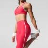Airlift High-Waist Capri-bukser med superelegant kontrast – Candy Red/White
