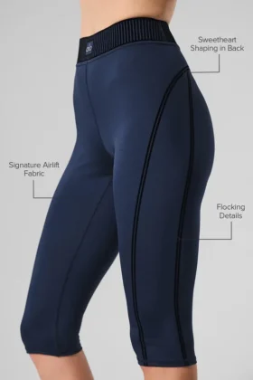 Airlift High-Waist Capri-bukser – Navy