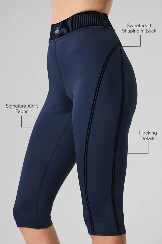 Airlift High-Waist Capri-bukser – Navy
