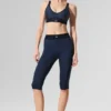 Airlift High-Waist Capri-bukser – Navy