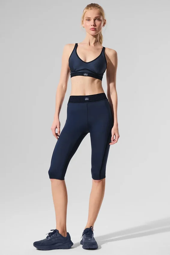 Airlift High-Waist Capri-bukser – Navy