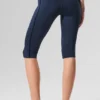 Airlift High-Waist Capri-bukser – Navy