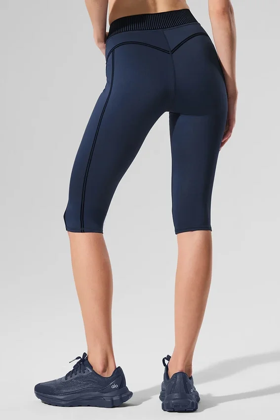 Airlift High-Waist Capri-bukser – Navy