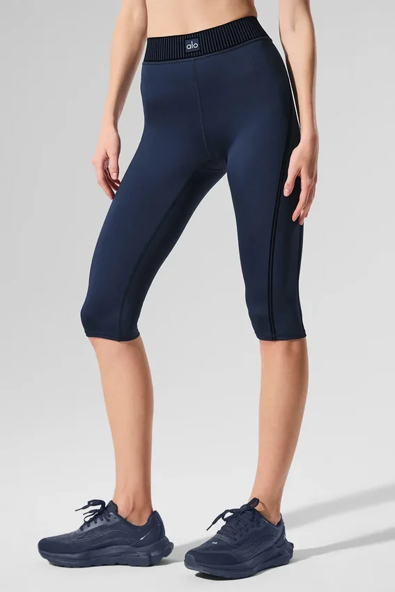 Airlift High-Waist Capri-bukser – Navy