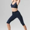 Airlift High-Waist Capri-bukser – Navy