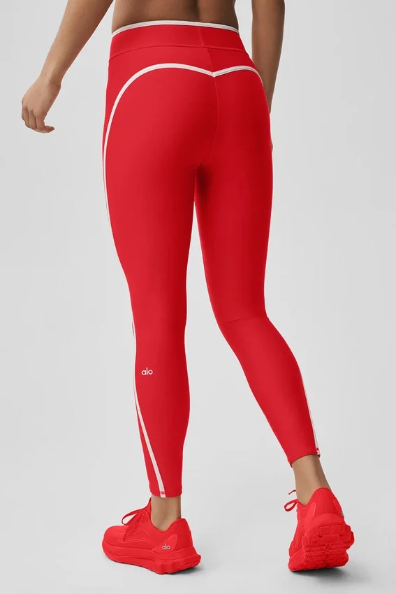 Airlift High-Waist Charger 7/8-tights – Knallrød/hvit