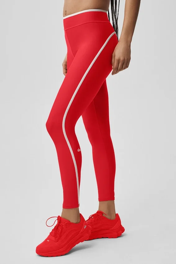 Airlift High-Waist Charger 7/8-tights – Knallrød/hvit