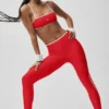 Airlift High-Waist Charger 7/8-tights – Knallrød/hvit