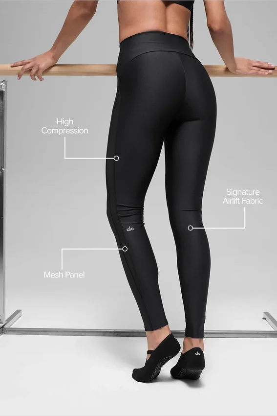Airlift High-Waist Mesh Infatuation Tight – svart