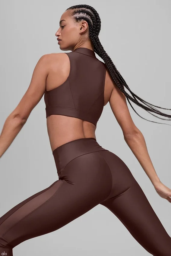Airlift High-Waist Mesh Infatuation Tights – Brownstone