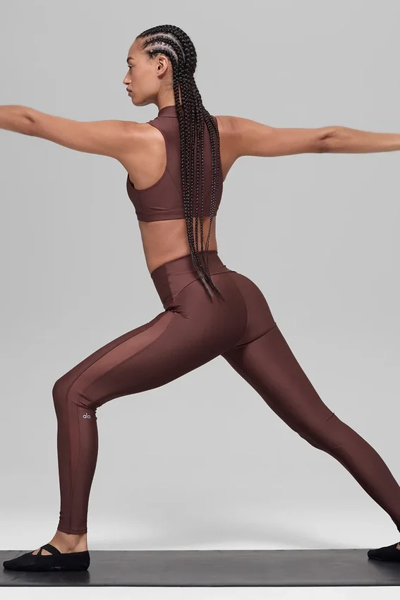Airlift High-Waist Mesh Infatuation Tights – Brownstone