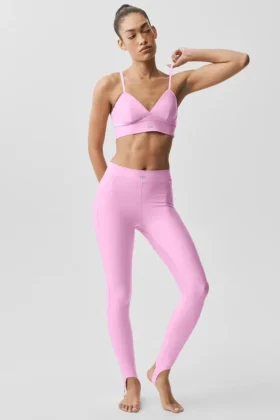 Airlift Love Language-tights med High-Waist og stirrup-ben – Candy Heart Pink