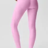 Airlift Love Language-tights med High-Waist og stirrup-ben – Candy Heart Pink