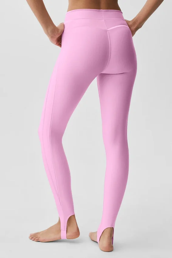 Airlift Love Language-tights med High-Waist og stirrup-ben – Candy Heart Pink