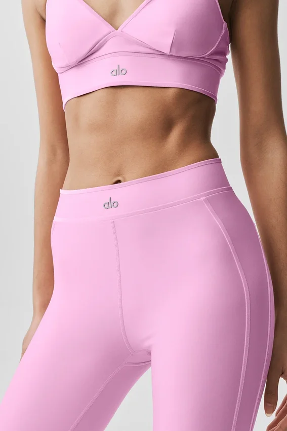 Airlift Love Language-tights med High-Waist og stirrup-ben – Candy Heart Pink