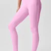 Airlift Love Language-tights med High-Waist og stirrup-ben – Candy Heart Pink