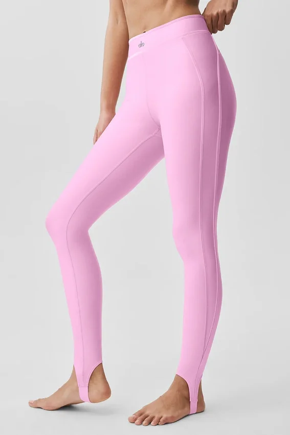 Airlift Love Language-tights med High-Waist og stirrup-ben – Candy Heart Pink