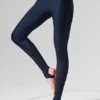 Airlift Mesh High-Waist Darling Stirrup Tights – Navy